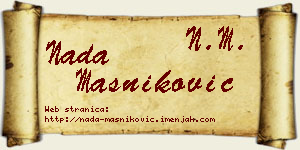 Nada Masniković vizit kartica